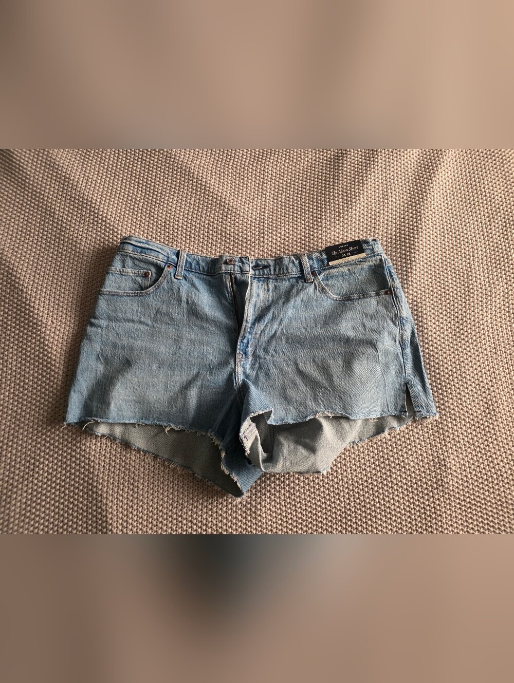 Abercrombie & Fitch Light Blue Distressed Denim Shorts